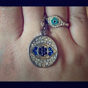 Evil eye necklace and ring